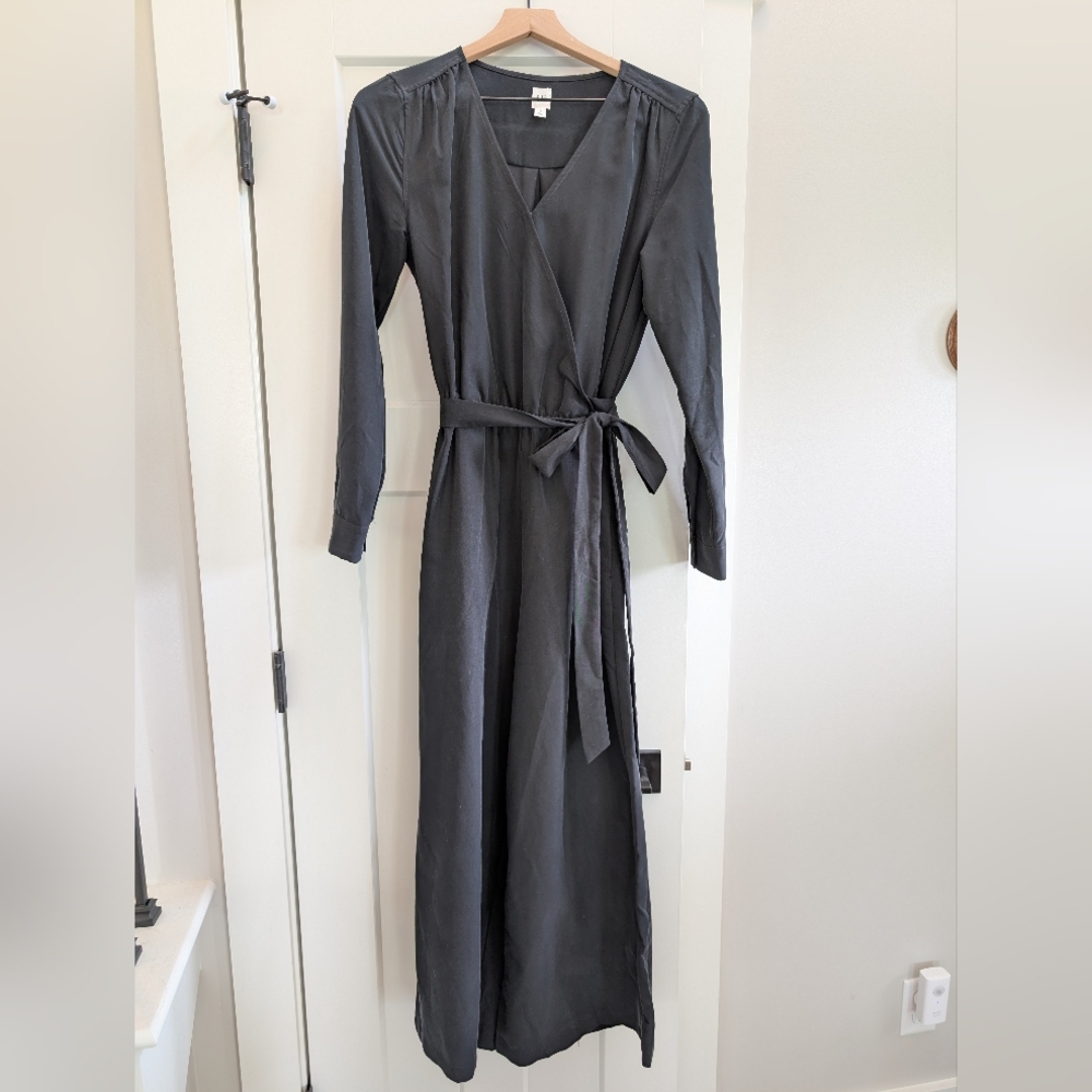Gap Black Wide Leg Pants Jumpsuit With Wrap Belt sz. XS